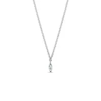 Náhrdelník s diamantem v bílém 14k zlatě KLENOTA