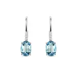 Náušnice z bieleho zlata so Swiss topásmi a diamantmi KLENOTA