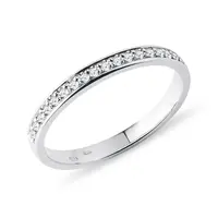 Briliantová svadobná obrúčka z bieleho zlata KLENOTA