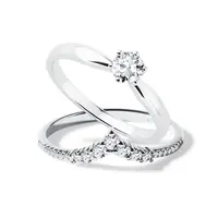 Luxusný set prsteňov z bieleho 14k zlata s diamantmi KLENOTA