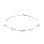 Náramek s provrtanými lab grown diamanty v bílém zlatě KLENOTA