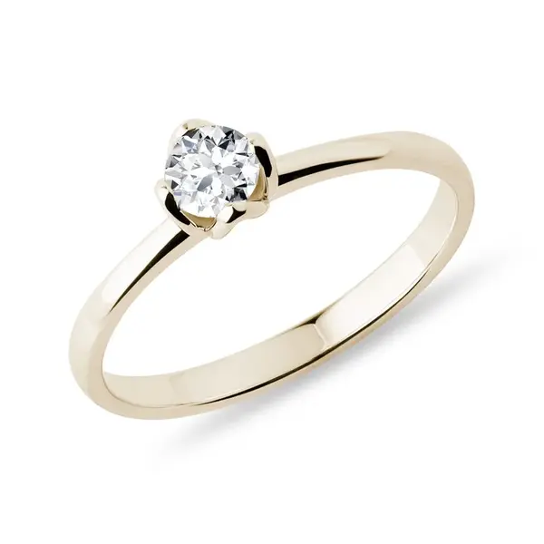 Zlatý prsteň ozdobený diamantom KLENOTA