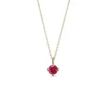 Jemný zlatý náhrdelník s kulatým rubínem KLENOTA