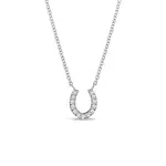 Diamantový náhrdelník podkova z bílého zlata KLENOTA