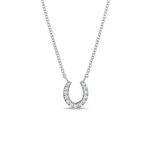 Diamantový náhrdelník podkova z bílého zlata KLENOTA