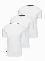 Ombre Set of shirts with V neckline and elastane and subtle logo 3-pack