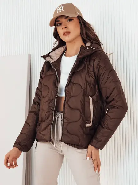 Dámska prešívaná bunda OLMOS Farba kávová DSTREET