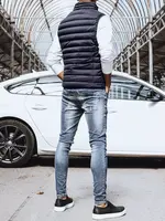 Tmavě modrá pánská prošívaná vesta Dstreet