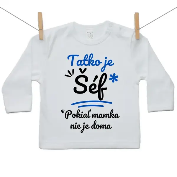 Boodyy Tričko s dlhým rukávom Tatko je šéf 110 (4-5 rokov)