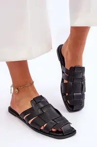 Boto Dámské pruhované pantofle Černá Reyna