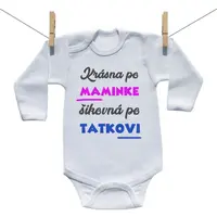 Boodyy Body s dlhým rukávom Krásna po maminke, šikovná po tatkovi 80 (9-12 mesiacov)