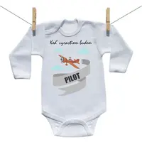 Boodyy Body s dlhým rukávom Keď vyrastiem budem pilot 56 (0-2 mesiace)