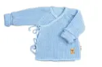 Dojčenský svetrík, rastúci, na zaväzovanie na boku - modrý, veľ. 62/68
