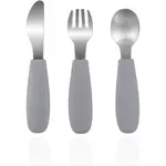 Zopa Silicone Children's Cutlery príbor 6 m+ Dove Grey 3 ks
