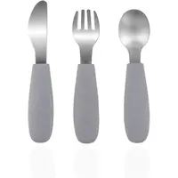 Zopa Silicone Children's Cutlery príbor 6 m+ Dove Grey 3 ks