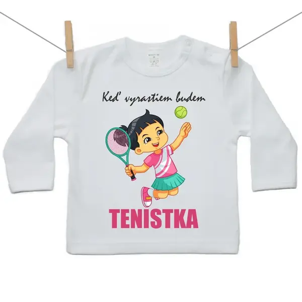 Boodyy Tričko s dlhým rukávom Keď vyrastiem budem tenistka 92 (18-24 mesiacov)