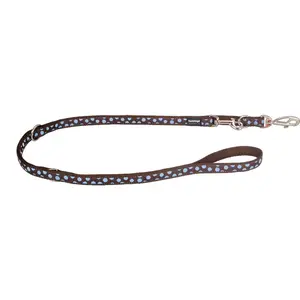 Prepínacie vodítko Red Dingo s modrými bodkami hnedé, šírka: 25 mm