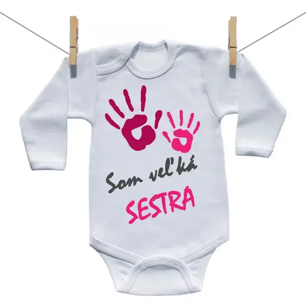 Boodyy Body s dlhým rukávom Som veľká sestra 68 (3-6 mesiacov)