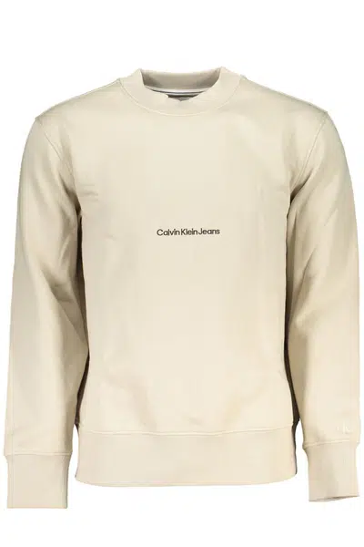 CALVIN KLEIN MEN'S BEIGE ZIPLESS SWEATSHIRT