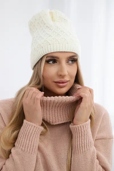 marka niezdefiniowana Čapica s fleece Kratka K204 ecru
