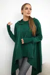 Flared dark green blouse at the bottom