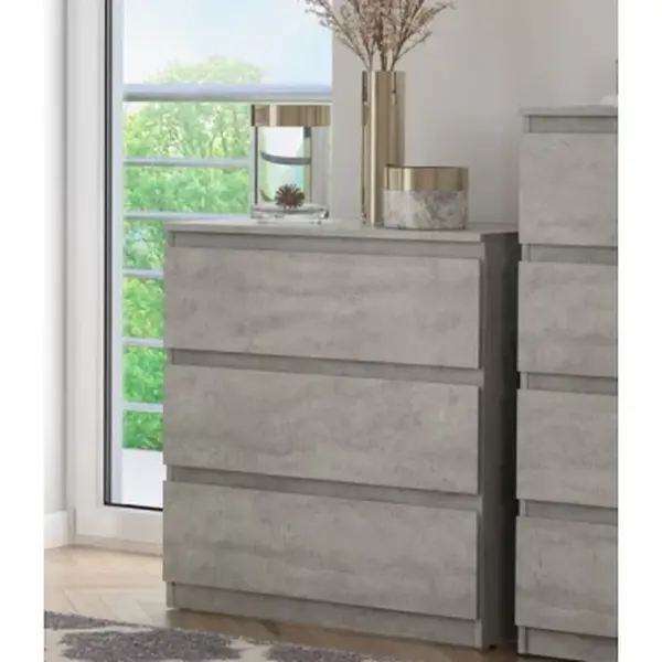 Zásuvková komoda Carlos 75 cm, šedý beton