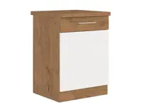 Dolní kuchyňská skříňka Vigo 60D1F,dub lancelot/bílý lesk, šířka 60 cm