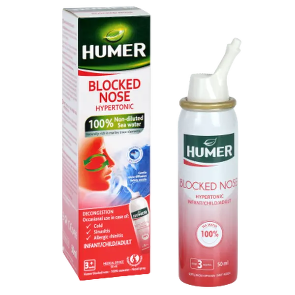 HUMER Ucpaný nos 100% mořská voda hypertonic. 50 ml