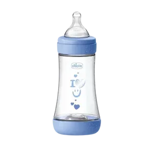 CHICCO Lahev kojenecká Perfect5 silikon, modrá 240 ml