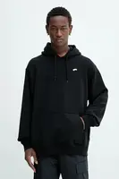 Bavlněná mikina Vans pánská, černá barva, s kapucí, hladká, VN000P58BLK1