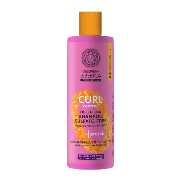 NATURA SIBERICA Oblepikha O Curl Control Proteinový šampon bez sulfátů pro kudrnaté vlasy 400 ml