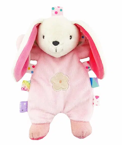 TULIMI Plyšová edukační hračka Králíček, 17 cm, růžová