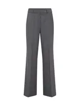 WE Fashion Nohavice s pukmi  tmavosivá / biela