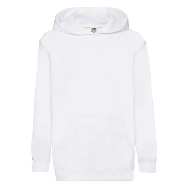 White children's sweatshirt Classic kangaroo Fruit of the Loom