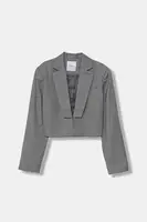 Dětské sako s příměsí vlny Pinko šedá barva, KFGC004.C.ML025