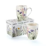 Sada porcelánových hrnků LEVANDULOVÁ ZAHRADA v dárkové krabičce 350 ml 2 ks