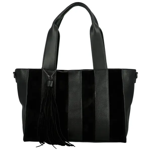 Trendy dámská koženková kabelka na rameno Marga, černá