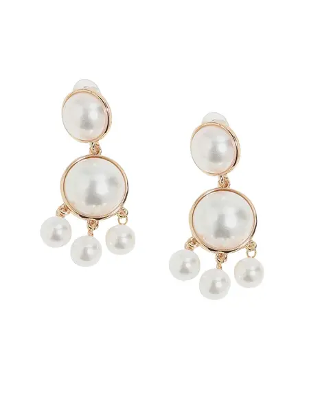 SOHI Náušnice  zlatá / perlovo biela