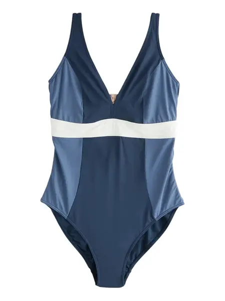 Next Jednodielne plavky  námornícka modrá / modrosivá / biela