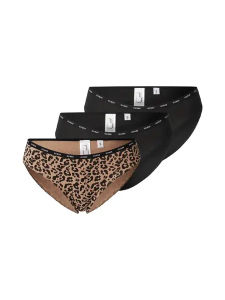 GUESS Nohavičky  svetlohnedá / čierna / biela