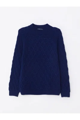 LC Waikiki Crew Neck Self-Patterned Long Sleeve Women's Knitwear Sweater -