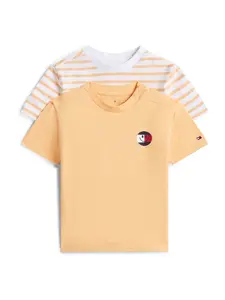 TOMMY HILFIGER Tričko  mandarínková / biela