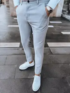 Světle šedé pánské kalhoty Dstreet