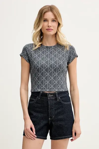 Calvin Klein Jeans crop top dámský bavlněný s elastanem