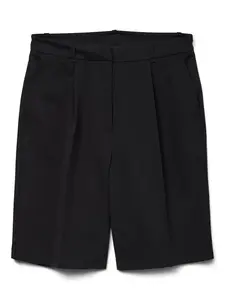 VERO MODA Nohavice s pukmi  čierna