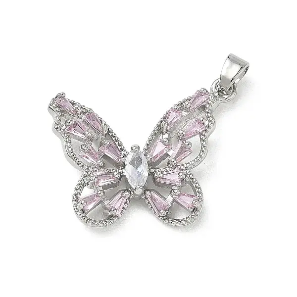 Brass Micro Pave Cubic Zirconia Pendants