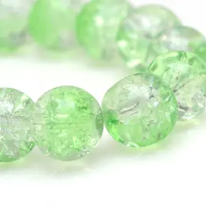 Baking Paint Crackle Glass Beads Strands