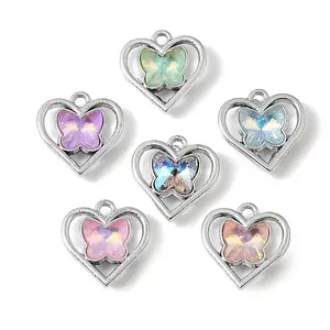 UV Plating Alloy Glass Pendants