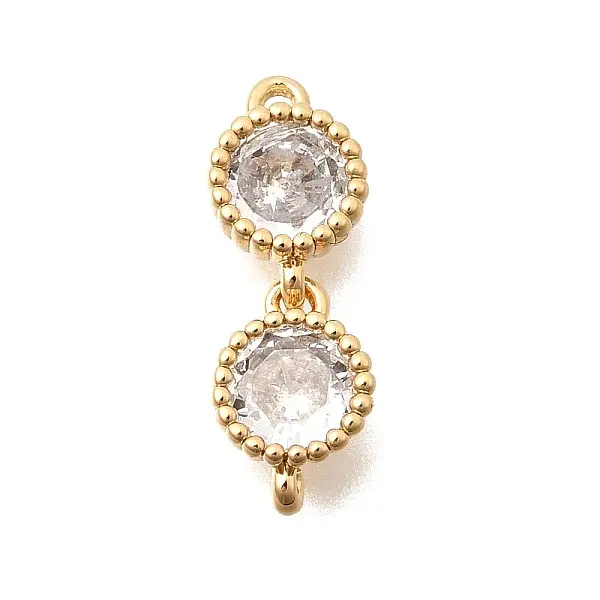 Brass Pave Cubic Zirconia Connector Charms