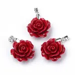 Dyed Synthetic Coral Pendants